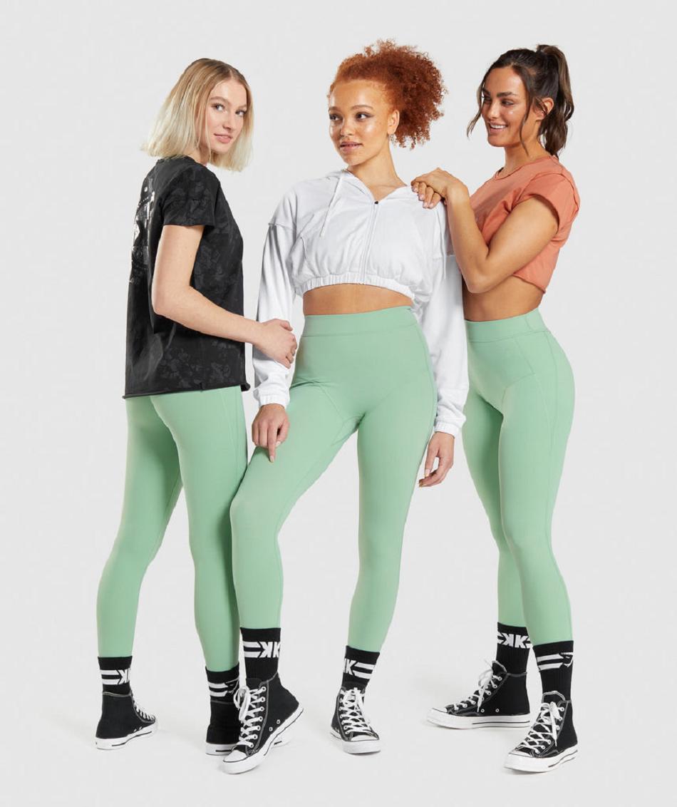 Gymshark Kk Fit 7/8 Ženske Tajice Zelene | HR 3975AHK